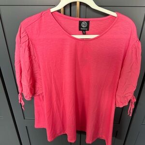 Bobeau Pink Puffed Sleeve Blouse